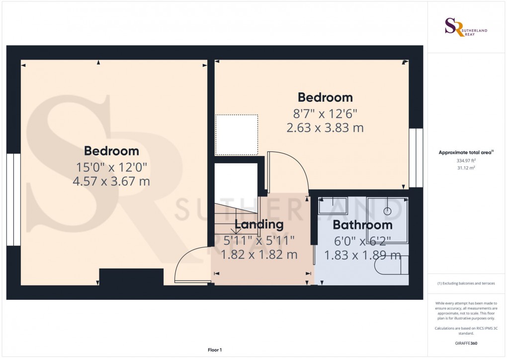 Floorplan for Laneside Road, New Mills, SK22